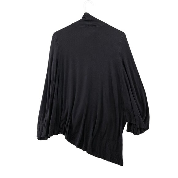 Free People Mock Neck Tunic Top XS Relaxed Jersey Knit Cut Out Asymmetric - Picture 2 of 11